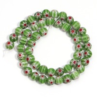 Perles en verre Millefiori colorées à motifs floraux ronds de 6 mm, 8 mm, 10 mm pour la fabrication de bijoux DIY – Vente en gros