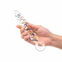 Vielseitige Kristallglas-Dildos Analplugs Weiblicher G-Punkt Klitoris-Stimulator Gewindeter Rotierender Analplug Sexspielzeug für Frauen