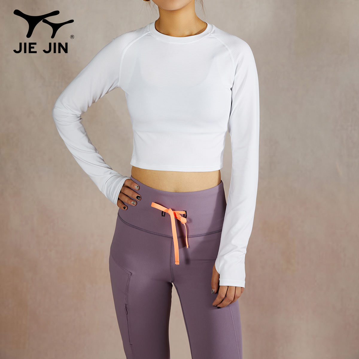 JIEJIN Women's Eco-Friendly Bamboo Yoga T-Shirt Wholesale Tight Compression Fitness Print Full Sleeves & Breathable