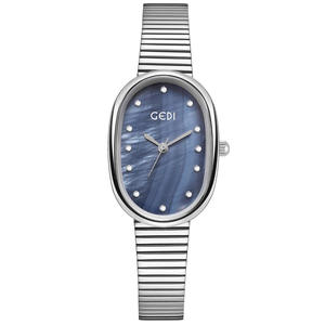 Reloj de Pulsera Elegante de Cuarzo para Mujer con Esfera Ovalada de Concha - Product Image 4