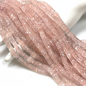 Cuentas facetadas de piedras preciosas de cuarzo rosa, cuentas de forma redonda, Tamaño 7-8mm, hebra de cuentas, piedras preciosas sueltas para hacer joyas, cuentas de corte - Product Image 1