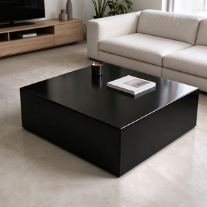 Mesa de Centro Moderna de Acero Inoxidable, Mesa de Té Rectangular de Metal para Sala de Estar - Product Image 6
