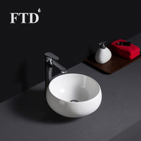 Vasque de comptoir moderne commerciale, de forme ronde, en céramique, facile à nettoyer, pour salle de bain et cuisine