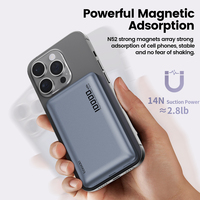 Batería Externa Toocki Safe de 5000mAh/10000mAh con 9 Protecciones de Carga y Batería de Polímero, Absorción Magnética Estable para iPhone 12-15