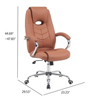 Dernière conception de chaise élévatrice ergonomique professionnelle de luxe chaise de bureau de patron en cuir confortable avec accoudoir