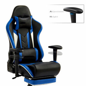 Schwedischer Gaming-Bürostuhl mit hoher Rückenlehne, 2D-Armlehnen, <span class=keywords><strong>Original</strong></span>-Schaumstoff, Massagefunktion, Fußstütze und Nylonbasis - Product Image 5