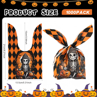 Nouveauté en vente chaude, sacs cadeaux de Noël, d'Halloween et de Pâques, fermeture éclair en haut, pour bonbons, biscuits, collations, emballage de fête, impression en gravure, écologique