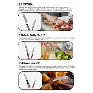 Cuchillo de Cocina de Acero Damasco con Mango de Resina Azul de Lujo, Hoja de 67 Capas VG10, Juego de Cuchillos de Cocina Japoneses - Product Image 4