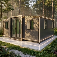Maison Modulaire Préfabriquée Extensible Moderne avec Éclairage LED Extérieur, Villa de Luxe Charbon Respirante Marque ZhuDuo