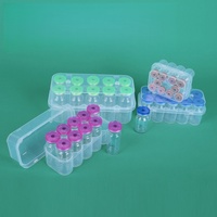 Boîte en plastique PP de 3 ml, lot de 2, pour le stockage de vaccins en poudre lyophilisés, support pour ampoule de 3 ml, petite boîte en plastique pour flacon
