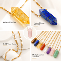 Collier pendentif en cristal hexagonal naturel, chaîne dorée, bijoux en pierres précieuses pour femmes, cadeau