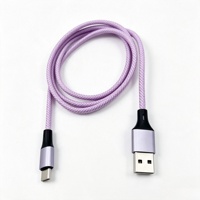 Cable de Carga Rápida USB-A a Tipo-C con Trenzado de Nailon para Auriculares de Computadora y Teléfonos Android - Togudu T-269 en Varios Colores