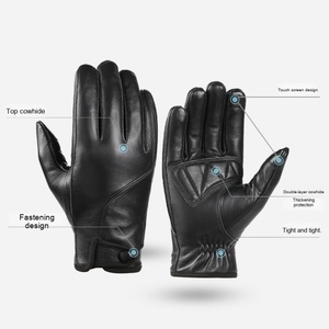 Gants en cuir de vachette véritable de première qualité pour hommes, doux et respirants, pour un usage quotidien, hiver, extérieur, moto - Product Image 2