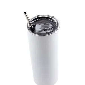 20 OZ Double Wall Stainless Steel Straight Tumblers Sublimation Heat Transfer Customized Sublimation Straw Tumbler