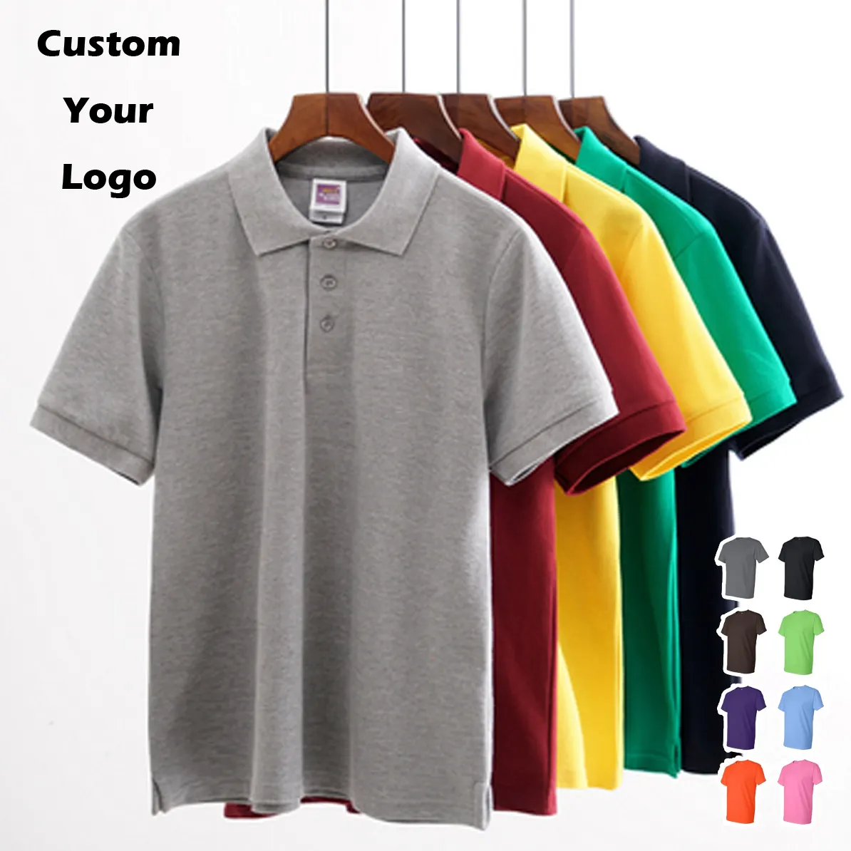 Venta al por mayor 100% algodón camisetas en blanco liso poliéster polos personalizado bordado logotipo impresión Golf Polo camisetas para hombres