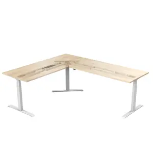 Sistema de mesa ajustable de elevación de escritorio para oficina, mesa eléctrica de altura ajustable, diseño en forma de L, mesa de estudio de altura ajustable