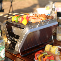 Mini-valise coréenne personnalisée pour Camping en plein air, Grill de Table pliable et Portable, barbecue au charbon de bois en acier inoxydable