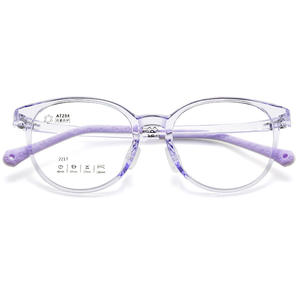 At254 Monturas de gafas para niños, montura completa ovalada, ligera, flexible, Tr90, para niños, protección contra la miopía y la ambliopía - Product Image 5