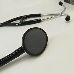 Stéthoscope professionnel Kt 133, tête argentée noire, acier inoxydable, dispositif médical manuel, certifié CE, origine Wenzhou - Product Image 2
