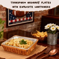 Support de transport pour plaque en aluminium, panier de service décoratif en osier PP, plateau de service pour cuisson