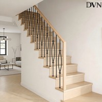 Balustres en métal noir mat de forme fusiforme de la marque DVN, à motifs géométriques, pour escaliers de villas/hôtels/appartements/bibliothèques en Asie du Sud-Est