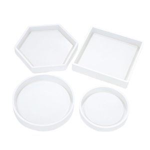 DM589 carré rond hexagone conception géode caboteur résine Silicone moule coulée tasse tapis Moldes Para Resina Epoxica Transparentr - Product Image 3