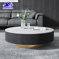 Table basse ronde moderne avec tiroir de rangement dessus en marbre de pierre naturelle pour hôtels