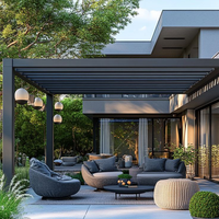 Gazebo de jardin réglable pour l'extérieur personnalisé moderne bioclimatique motorisé persienne en aluminium persienne en verre automatique rétractable