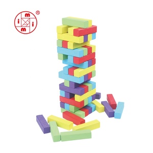 Commercio all'ingrosso OEM colorato in legno impilabile gioco da tavolo building block tumbling tower game per bambini - Product Image 5