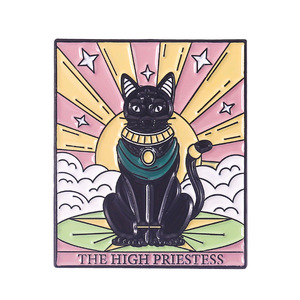 Kreative <span class=keywords><strong>Tarot</strong></span> Black Cat Pin Dunkle Katze geformte Katze Metall Pin Brosche Tasche Zubehör Pin - Product Image 1