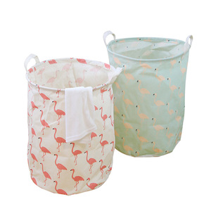 Cesto para Ropa Sucia de Algodón y Lino, Redondo, Portátil, para Baño - Product Image 3