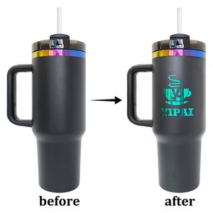 Vaso Térmico de Acero Inoxidable con Aislamiento al Vacío, Recubrimiento Arcoíris, 40 oz, para el Regreso a Clases y Grabado Láser - Product Image 2