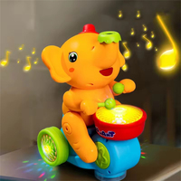 Juguete Musical de Elefante con Luces Intermitentes, Tambor y Soplador Eléctrico, con Diseño de Animal de Dibujos Animados, Regalo Educativo para Niños