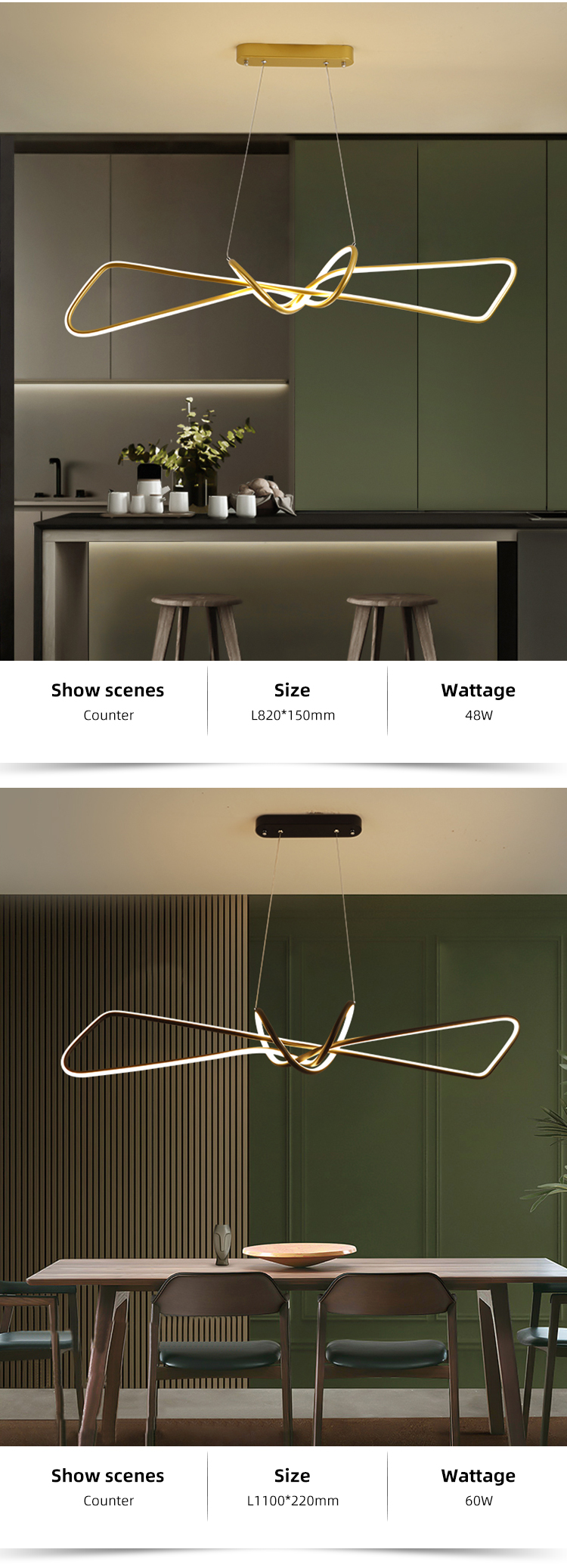 China Supplier Modern Interior Gold Silicone Aluminum Led Chandelier Pendant Lighting