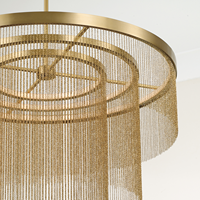 Lustre LED moderne de luxe nordique créatif à franges en laiton vieilli pour salon, villa, hôtel, espace commercial