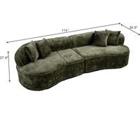 Canapé modulaire compressé sans structure de 114 pouces pour salon, chambre et appartement – Idéal pour le dropshipping local aux États-Unis