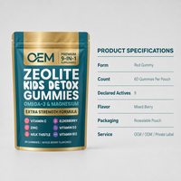 Gummies Détox 9-en-1 pour Enfants au Zéolite OEM – Oméga-3, Magnésium, Vitamine C, Zinc, Chardon-Marie, Sureau, D3, B12 – 60 Comprimés