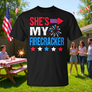 Ella es mi fuego artificial, camiseta a juego para parejas del 4 de julio, producto promocional - Product Image 3