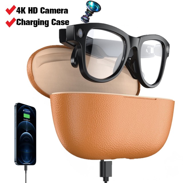 Smart Ai Glasses with Camera and Ai Assistant Video Recording Translation M02 Ultra Ai Smart Glasses With Cathing Box