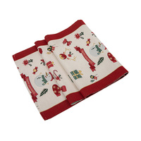 Chemin de table et set de table imprimés pour Noël, motif bonhomme de neige et renne, nappe de Noël, décoration de table de fête, serviette de table
