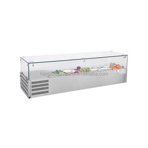 Nuevo Diseño de Barra de Ensaladas Refrigerada para Mostrador, Acero Inoxidable, Enfriamiento Estático, Controlador Digital, <span class=keywords><strong>1</strong></span> Puerta KX-1200/380 - Product Image 6