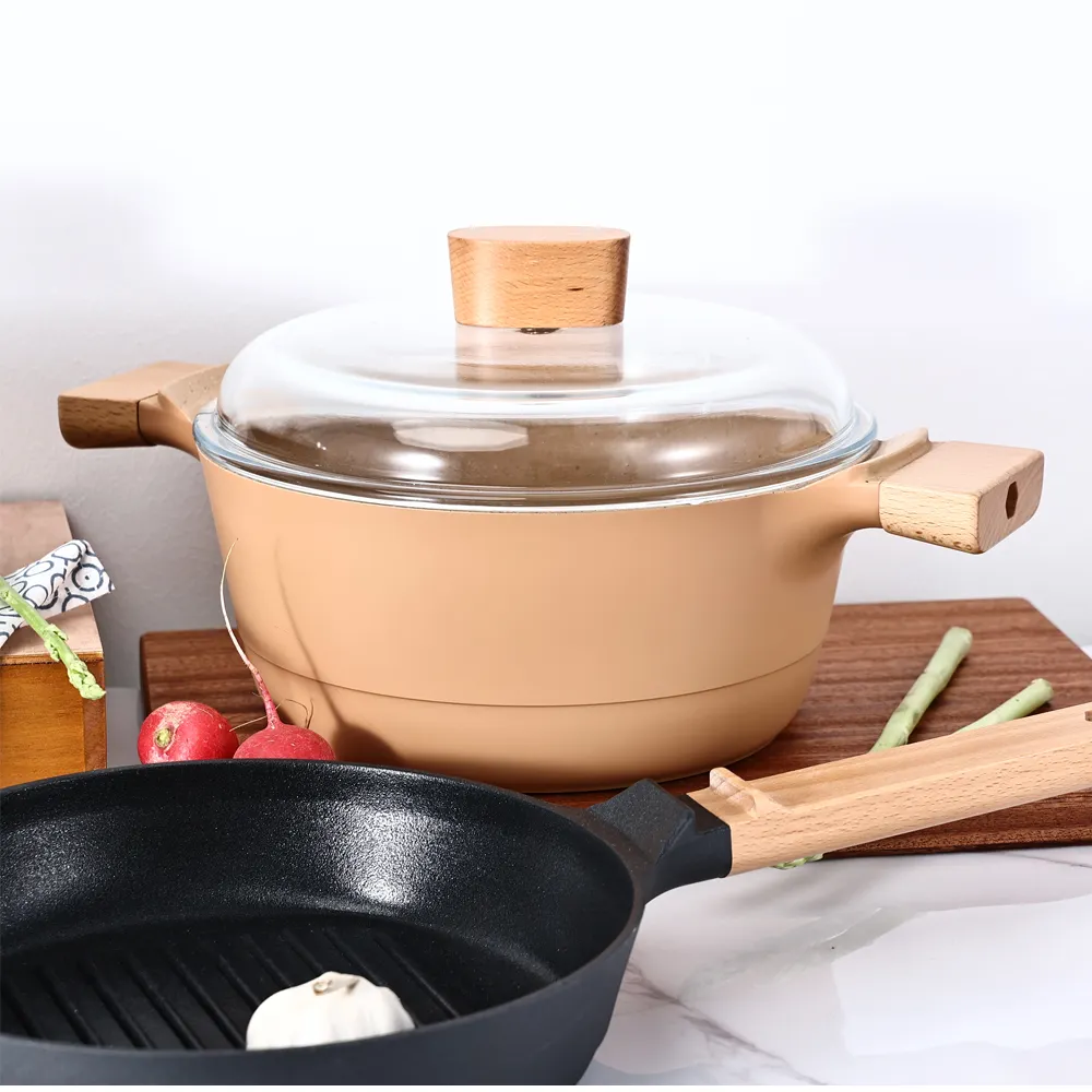 Custom Kitchen Cookware Nonstick Pots and Pans Aluminium Casserole Saucepan for Cooking