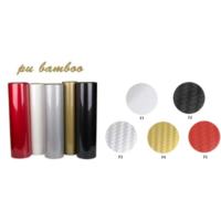 Vinilo Termotransferible PU HTV con Patrón de Bambú en Relieve, Película de Textura Suave para Ropa, Prensa de Calor, Plotter de Corte Renlitong