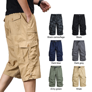 Pantalones Capri Tácticos para <span class=keywords><strong>Hombre</strong></span>, Largos hasta Debajo de la Rodilla, 3/4, con Múltiples Bolsillos, de Sarga, para Verano, Estilo Cargo, Venta al por Mayor - Product Image 1