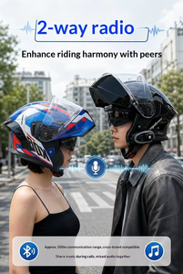 Nouveau Casque Moto 2026 Certifié DOT CCC avec Caméra Intégrée, Intercom Sans Fil pour 2 Personnes, Double Visière Relevable, Casque Intégral - Product Image 3