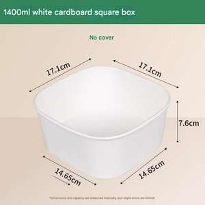 Boîtes à lunch carrées en papier kraft blanc sur mesure en gros, plateaux à fruits, boîtes bento - Product Image 6