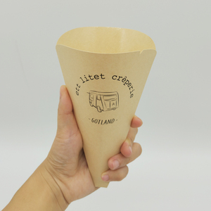 <span class=keywords><strong>Cono</strong></span> de Papel Ecológico Reciclado con Logotipo Impreso para Alimentos, Soporte para Crepas y Waffles para Food Truck - Product Image 2