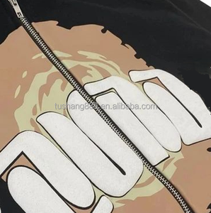 500gsm 500gms <span class=keywords><strong>Custom</strong></span> Gsm500 <span class=keywords><strong>Oem</strong></span> Plain Y2k Ups Puff Print 500 Gsm Cotton Full Zip up Hoodie - Product Image 3