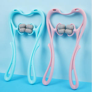 Gran oferta, rodillo masajeador de cuello de doble punto de presión de mano, diseño de bola de rodillo de silicona para masaje cómodo - Product Image 5