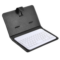 Casing Ponsel Mini Portabel dengan Keyboard 7 Inci Koneksi BT Multi Warna USB XTSJBT Keyboard Nirkabel Casing Kulit untuk Ponsel